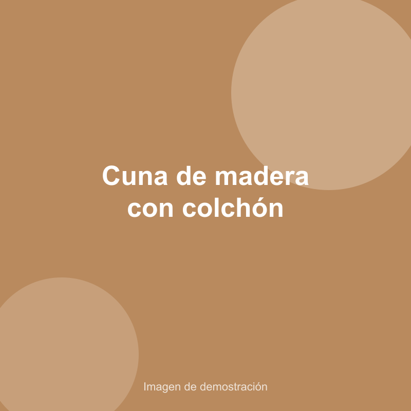 Cuna de madera con colchón